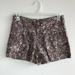 Anthropologie Shorts | Anthropologie Coquille Womens Size 6 Purple Floral Mosaic Mid Rise Shorts Belted | Color: Purple/Tan | Size: 6