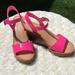 Jessica Simpson Shoes | Nwot Jessica Simpson Patent Leather Wedge Sandals | Color: Pink | Size: 6