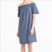 J. Crew Dresses | Jcrew Off The Shoulder Chambray Dress Sz 2 | Color: Blue | Size: 2