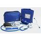 Blue Aneroid Blood Pressure Sphygmomanometer Monitor, Stethoscope, Pen Light (Pen Torch) and Tourniquet - GP Set