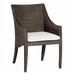 Summer Classics Athena Wicker/Rattan Patio Dining Armchair Wicker/Rattan in Black | 36.625 H x 26.75 W x 23.625 D in | Wayfair 39702+C5306258N