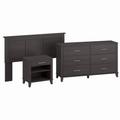 Bush Furniture Somerset Full/Queen Size Headboard, Dresser and Nightstand Bedroom Set in Storm Gray - Bush Furniture SET003SG