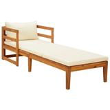 vidaXL Outdoor Sectional Sofa Patio Sun Lounger with Cushions Solid Acacia Wood