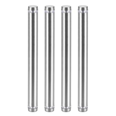 Glass Standoff Double Head Stainless Steel Standoff Holder 12mm x 134mm 4 Pcs - Silver Tone