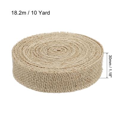 Burlap Fabric Ribbon, Wired Jute Crafts Roll for Party DIY Decoration