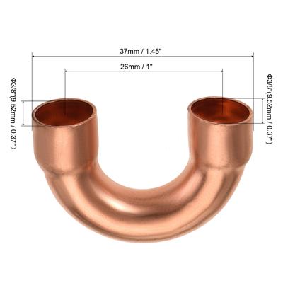 180 Degree Return Bend Copper Fitting Welded Elbow Connection for HVAC