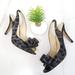 Kate Spade Shoes | Kate Spade Ny Heels Sandals Bow Cheetah Print Suede Leather Heels Dress Shoes | Color: Black/Gray | Size: 9