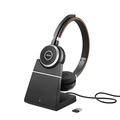 Jabra Evolve 65 SE Schnurloses Stereo-Headset - Bluetooth-Headset mit Mikrofon mit Geräuschunterdrückung, langlebigem Akku und Ladestation - MS Teams zertifiziert - Schwarz