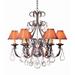 2nd Ave Lighting French Elegance 6 - Light Shaded Classic/Traditional Chandelier w/ Crystal Accents Textile/Metal in Brown | Wayfair 115435.112U.BT
