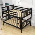 Harriet Bee Full Over Full Bunk Bed, Wood Bunk Bed w/ Ladder | 63 H x 56 W x 80 D in | Wayfair 8B78D777BB354048AA244CE54C2BEBAD