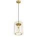 Everly Quinn Gold Pendant Light - 9 Inch Dining Room Hanging Kitchen Light Metal in Yellow | 9.1 W x 9.1 D in | Wayfair