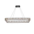 Monroe 42 inch LED single rectangle pendant in black - Elegant Lighting 3504D42L1BK