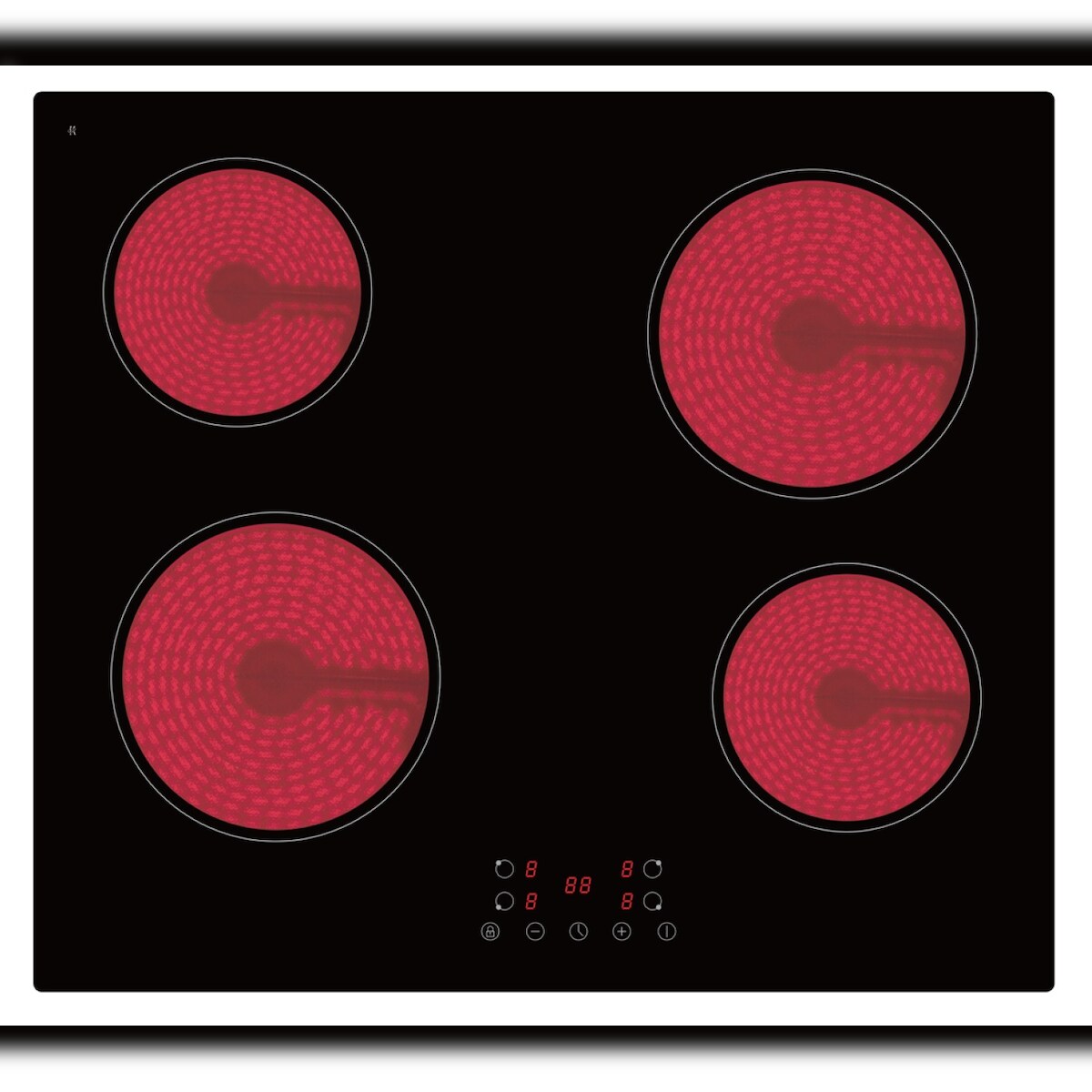 PKM Kochfeld KHKF4 G autark Einbau 60cm Glaskeramik schwarz Timer und Touch-Control Image