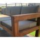 Large Solid Wood Heavy Duty Rustic Garden Bench With Weatherproof Cushions