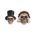 Q-Max 2-Piece Skull Head Groom and Bride 6"H Statue Fantasy Decoration Figurine Set