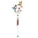 Q-Max 32" Long Blue Bird and Green Bird Copper and Gem Wind Chime Garden Patio Decoration
