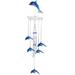 Q-Max 19" Long Dolphin Acrylic Wind Chime Marine Life Garden Patio Decoration