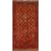 Tribal Geometric Shiraz Persian Area Rug Hand-knotted Wool Carpet - 4'2" x 8'4"