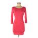 Forever 21 Casual Dress - Bodycon: Pink Solid Dresses - Women's Size Medium