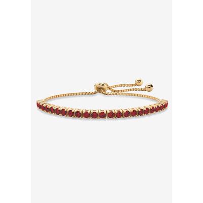 Women's Gold-Plated Bolo Bracelet, Simulated Birthstone 9.25" Adjustable by PalmBeach Jewelry in January