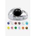 Women's Silver Assorted Genuine Gemstone 14-Piece Interchangeable Ring Set by PalmBeach Jewelry in Agate (Size 10)