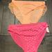 Pink Victoria's Secret Intimates & Sleepwear | 2 Victoria’s Secret Bikini Panties. Size Medium. | Color: Pink/Red/Tan/White | Size: M