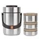 BuyWeek Insulated Lunch Container, 304 Stainless Steel Insulated Lunch Box 3 Layer Portable Vacuum Insulated Food Thermos 2000ml(Silver)