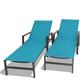 Frankystar - Tigri - Ensemble de 2 chaises longues de jardin en aluminium et textilène. Bains de