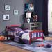 Olive & Opie Twain Toddler Bed Wood in Red/Blue | 24.5 H x 29.5 W x 53 D in | Wayfair 30710-RED
