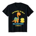 Kinder 2023 I'm Going To Be A Big Brother Brontosaurus Dinosaurier T-Shirt