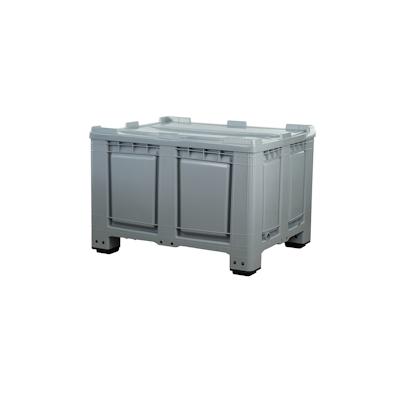 Palettenbox mit Deckel LxBxH: 1200 x 1000 x 790 mm geschlossen mit 4 Füssen in grau Image