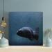 Rosecliff Heights Black & Gray Fish In Water - Wrapped Canvas Painting Metal in Black/Blue | 32 H x 32 W x 2 D in | Wayfair