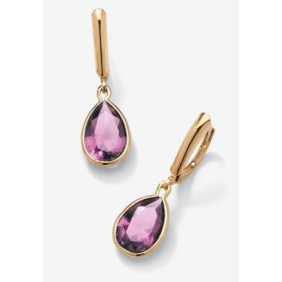 Women's Gold over Sterling Silver Drop EarringsPear Cut Simulated Birthstones by PalmBeach Jewelry in June