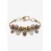 Women's Goldtone Antiqued Birthstone Bracelet (13mm), Round Crystal 8 inch Adjustable by PalmBeach Jewelry in June