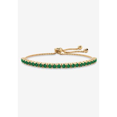 Women's Gold-Plated Bolo Bracelet, Simulated Birthstone 9.25" Adjustable by PalmBeach Jewelry in May
