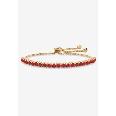 Women's Gold-Plated Bolo Bracelet, Simulated Birthstone 9.25" Adjustable by PalmBeach Jewelry in July