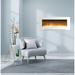 56-In. Metropolitan Wall-Mount Electric Fireplace in White with Crystal Rock Display - Cambridge CAMBR56WMEF-1WHT