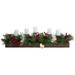 42-inch 5-Candle Holder Centerpiece with Pine, Red Berries and Gold Leaf Accents in Wooden Box - Fraser Hill Farm FF042CHTT003-0GR
