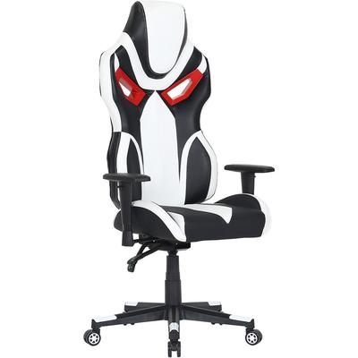 Commando Ergonomic Gaming Chair in Black, White, and Red with Adjustable Gas Lift Seating, Lumbar and Neck Support - Hanover HGC0111