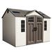 Lifetime 10 Ft. x 8 Ft. High-Density Polyethylene (Plastic) Outdoor Storage Shed w/ Steel-Reinforced Construction in Brown/Gray/White | Wayfair