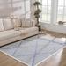 Anah 6'7" x 9' Modern Light Gray/Royal Denim/Slate/Dark Gray/Smoke/Dark Blue/Off White/Denim/Navy Outdoor Area Rug - Hauteloom