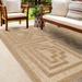 Yves 5'3" x 7' Modern Camel/Light Peach/Dark Brown/Light Beige/Walnut/Light Brown/Brown/Dark Red/Peach Outdoor Area Rug - Hauteloom