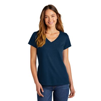 District DT5002 Women's The Concert Top V-Neck in New Navy Blue size XL | Cotton