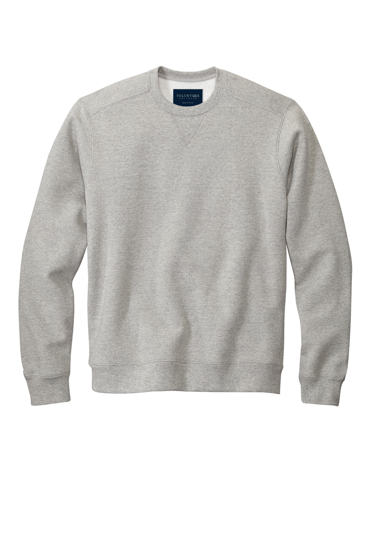 Volunteer Knitwear VL130 Chore Fleece Crewneck T-Shirt in Heather Grey size Medium | 80/20 Cotton/Polyester