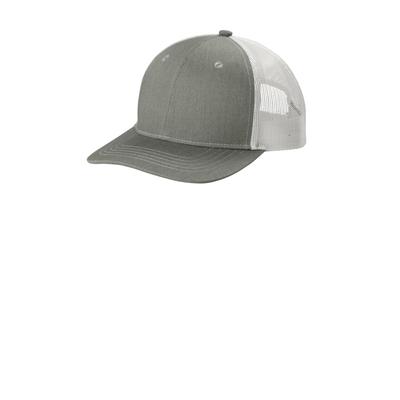 Port Authority YC112 Youth Snapback Trucker Cap in Heather Grey/White size OSFA | Cotton