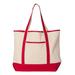 Q-Tees Q1500 34.6L Large Deluxe Tote Bag in Natural/Red | Canvas Q01500