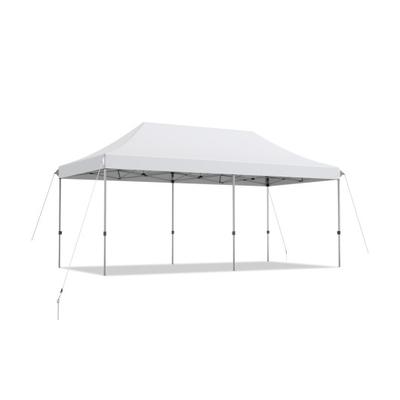 Costway 10 x 20 Feet Adjustable Folding Heavy Duty Sun Shelter with Carrying Bag-White