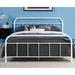 Ontario Classic Queen Size White Platform Metal Pipe Bed