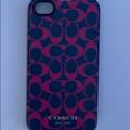 Coach Accessories | Iphone 4 Coach Phone Case. Comes With Box. | Color: Blue/Pink | Size: Os
