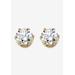 Women's Cubic Zirconia Stud Earrings in Gold over Sterling Silver by PalmBeach Jewelry in Gold